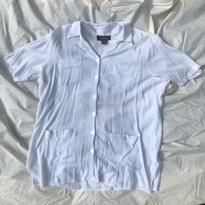White Short-Sleeve Button Down